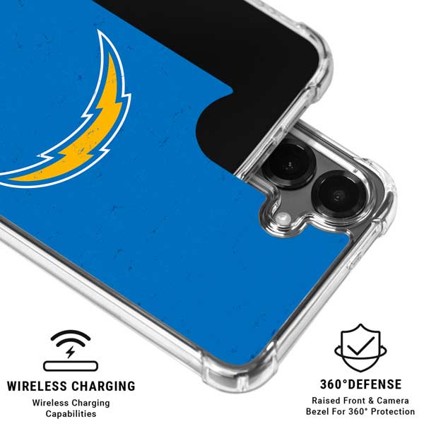 NFL Los Angeles Chargers - Alternate Distressed Galaxy S26 Clear Case