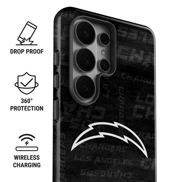 NFL Los Angeles Chargers Black & White Galaxy S26 Ultra Impact Case