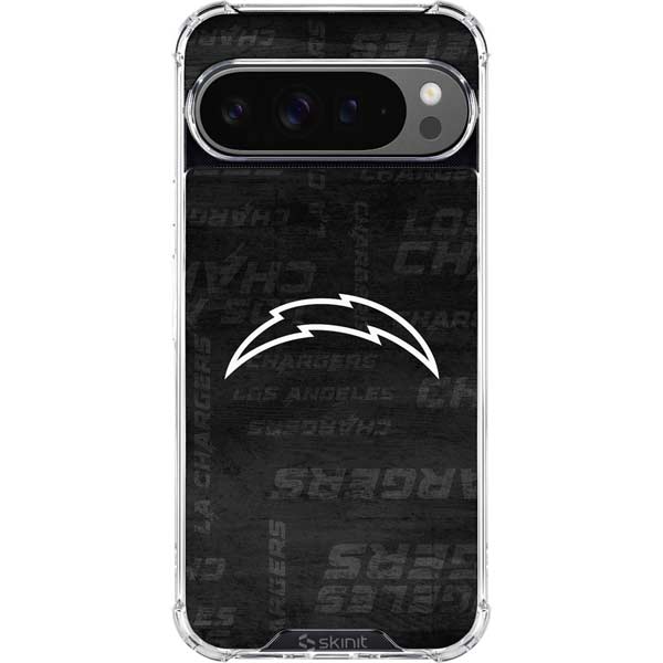 NFL Los Angeles Chargers Black & White Google Pixel 10 Pro XL Clear Case