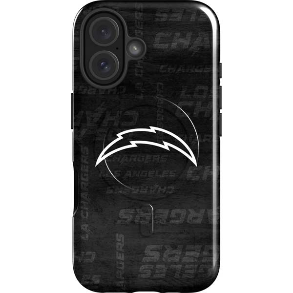 NFL Los Angeles Chargers Black & White iPhone 16 Magsafe Impact Case