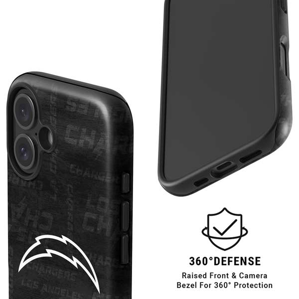 NFL Los Angeles Chargers Black & White iPhone 16 Magsafe Impact Case
