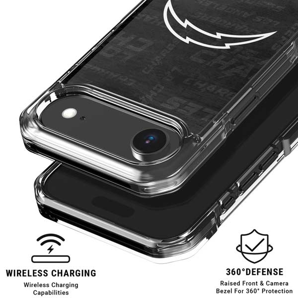 NFL Los Angeles Chargers Black & White iPhone 17 Air Clear Case