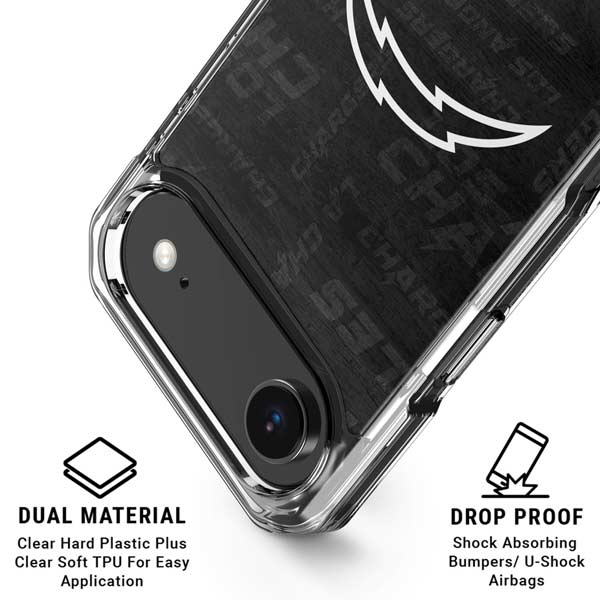 NFL Los Angeles Chargers Black & White iPhone 17 Air Clear Case