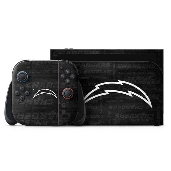 NFL Los Angeles Chargers Black & White Nintendo Skins