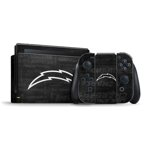 NFL Los Angeles Chargers Black & White Nintendo Skins