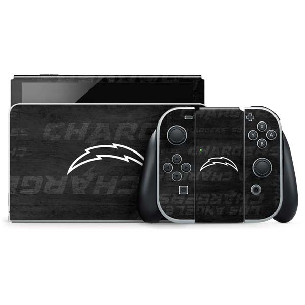 NFL Los Angeles Chargers Black & White Nintendo Skins