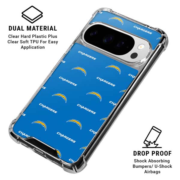 NFL Los Angeles Chargers Blitz Series Google Pixel 10 Pro Clear Case
