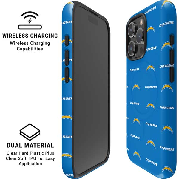 NFL Los Angeles Chargers Blitz Series iPhone 16 Pro Max Magsafe Impact Case