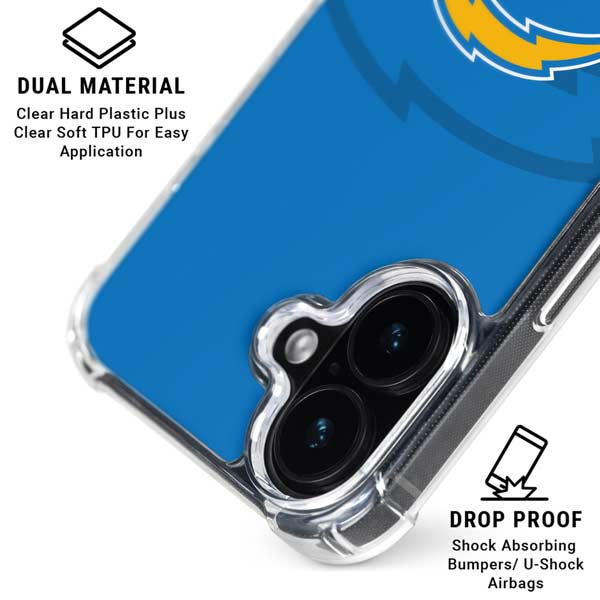 NFL Los Angeles Chargers Double Vision iPhone 17 Clear Case