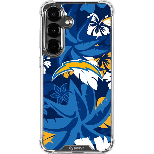 NFL Los Angeles Chargers Tropical Print Galaxy S26 Clear Case