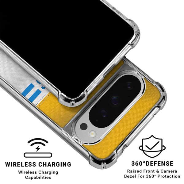 NFL Los Angeles Chargers White Striped Google Pixel 10 Pro XL Clear Case