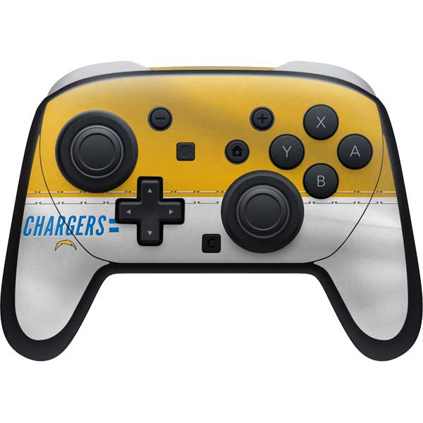 NFL Los Angeles Chargers White Striped Nintendo Switch 2 (2025) Pro Controller Skin