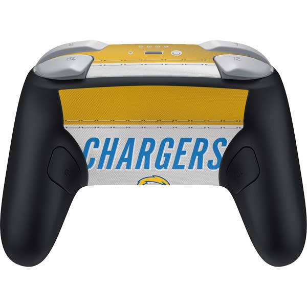 NFL Los Angeles Chargers White Striped Nintendo Switch 2 (2025) Pro Controller Skin