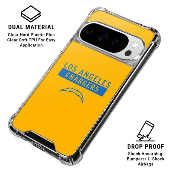 NFL Los Angeles Chargers Yellow Performance Series Google Pixel 10 Pro Clear Case