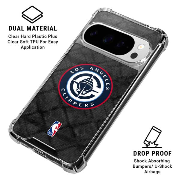 NBA Los Angeles Clippers Black Rust Google Pixel 10 Pro Clear Case