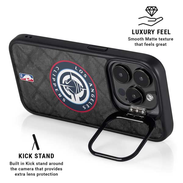 NBA Los Angeles Clippers Black Rust iPhone 14 Pro Max Kickstand Case