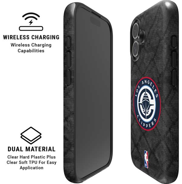NBA Los Angeles Clippers Black Rust iPhone 16 Plus Magsafe Impact Case