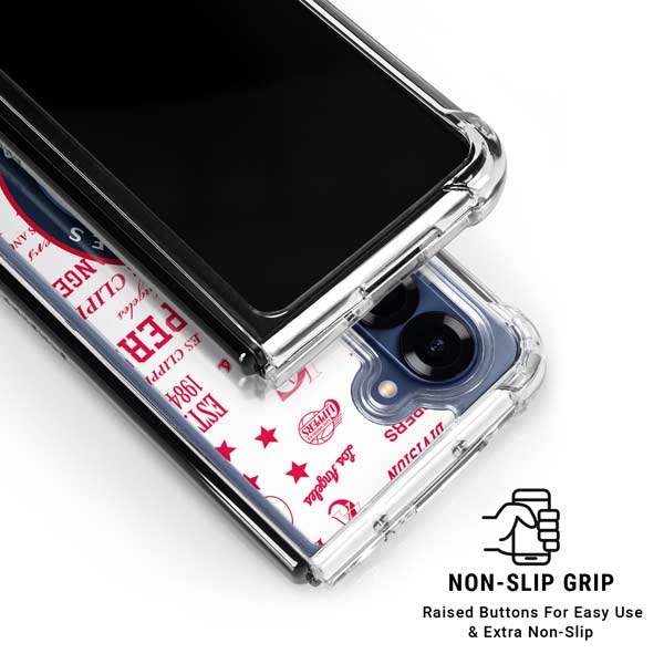 NBA Los Angeles Clippers Blast Logos Galaxy Z Fold7 Clear Case