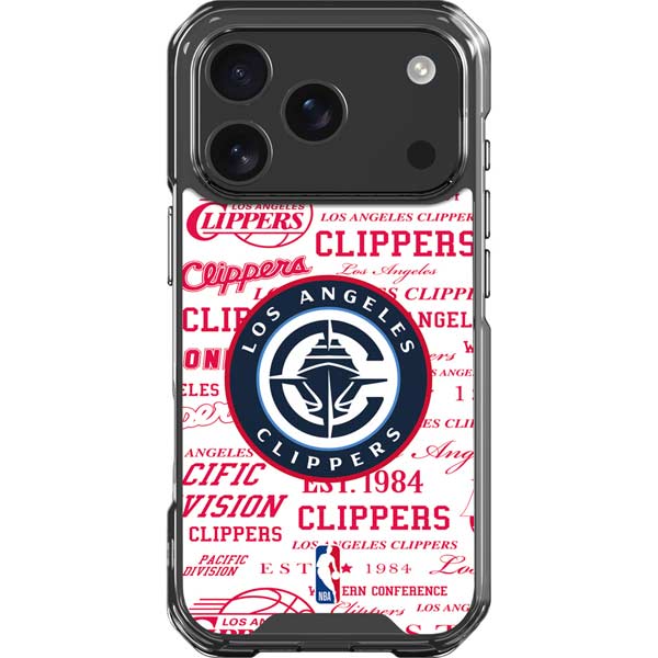 NBA Los Angeles Clippers Blast Logos iPhone 17 Pro Clear Case