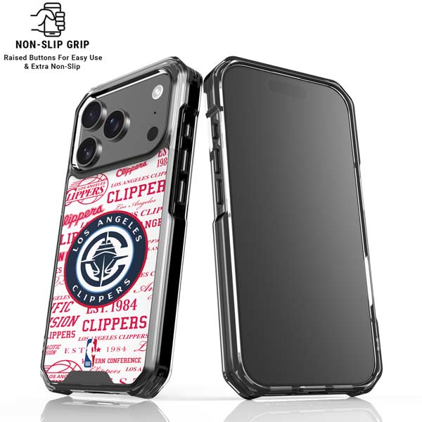 NBA Los Angeles Clippers Blast Logos iPhone 17 Pro Clear Case