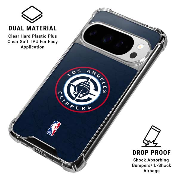 NBA Los Angeles Clippers Distressed Blue Google Pixel 10 Pro XL Clear Case