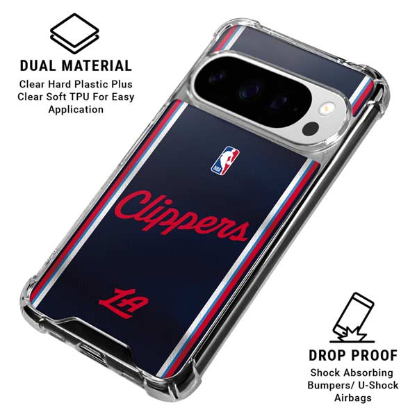 NBA Los Angeles Clippers Distressed Red Google Pixel 10 Pro Clear Case