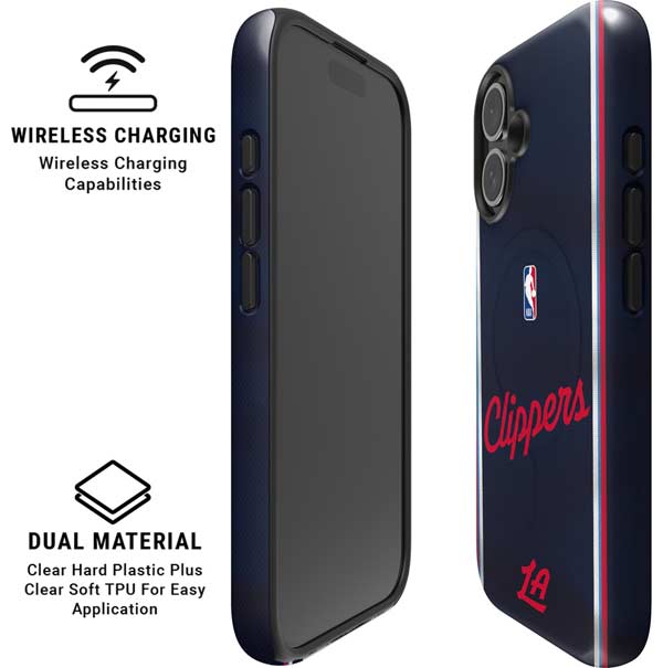 NBA Los Angeles Clippers Distressed Red iPhone 16 Magsafe Impact Case
