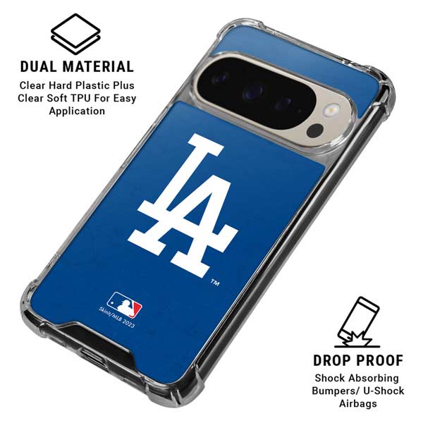 MLB Los Angeles Dodgers - Solid Distressed Pixel 9 Pro XL Clear Case