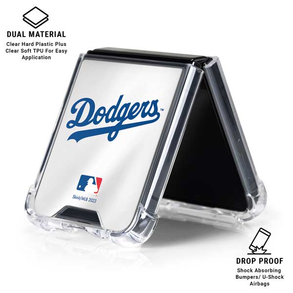 MLB Los Angeles Dodgers Home Jersey Galaxy Z Flip7 Clear Case