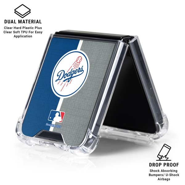 MLB Los Angeles Dodgers Split Galaxy Z Flip7 Clear Case