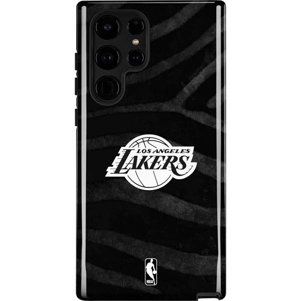 NBA Los Angeles Lakers Black Animal Print Galaxy Cases