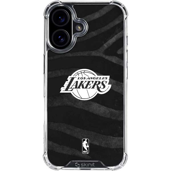NBA Los Angeles Lakers Black Animal Print iPhone 17 Clear Case
