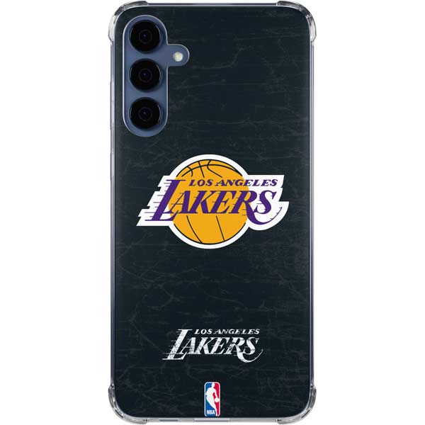 NBA Los Angeles Lakers Black Primary Logo Galaxy A35 5G Clear Case