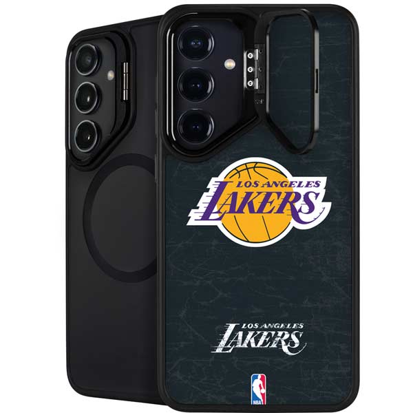 NBA Los Angeles Lakers Black Primary Logo Galaxy S25 Plus Kickstand Case