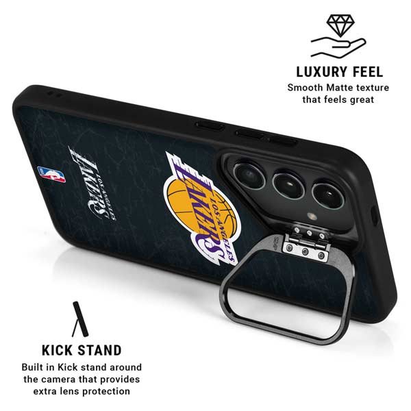 NBA Los Angeles Lakers Black Primary Logo Galaxy S25 Plus Kickstand Case