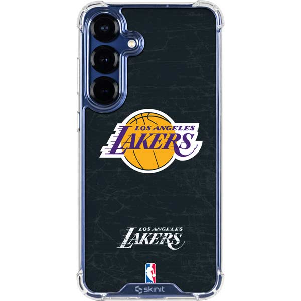 NBA Los Angeles Lakers Black Primary Logo Galaxy S25 Plus Clear Case