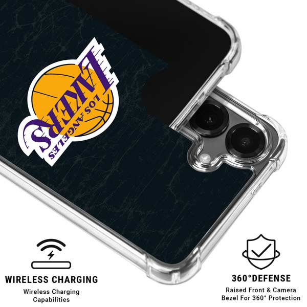 NBA Los Angeles Lakers Black Primary Logo Galaxy S26 Plus Clear Case