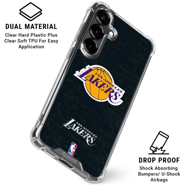 NBA Los Angeles Lakers Black Primary Logo Galaxy S26 Plus Clear Case