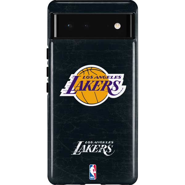 NBA Los Angeles Lakers Black Primary Logo Pixel Cases