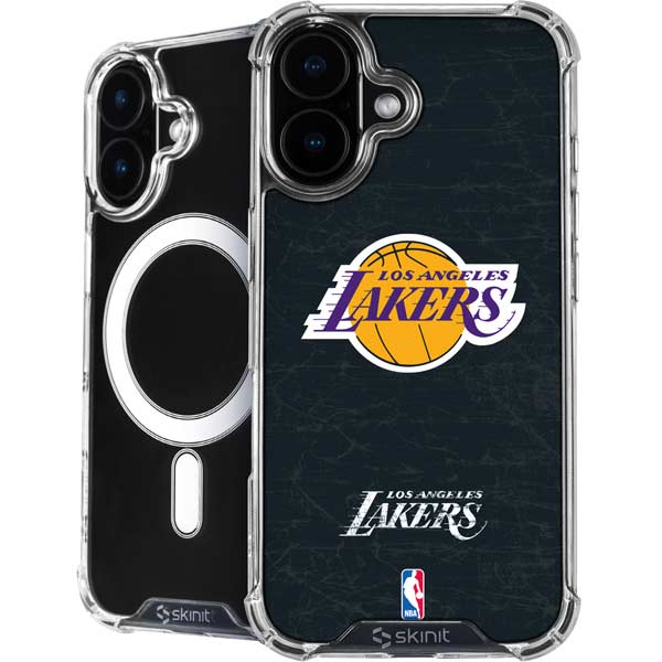 NBA Los Angeles Lakers Black Primary Logo iPhone 16 Plus MagSafe Case