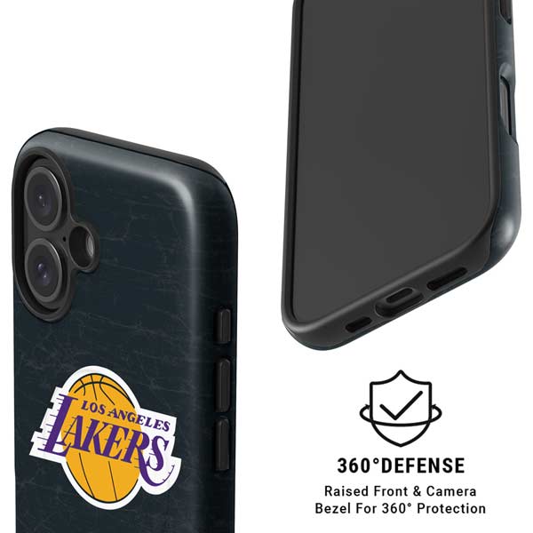 NBA Los Angeles Lakers Black Primary Logo iPhone 16 Plus Magsafe Impact Case