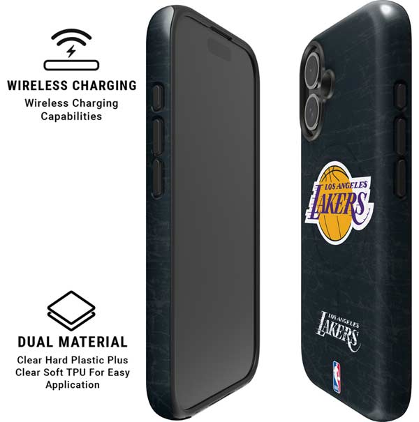 NBA Los Angeles Lakers Black Primary Logo iPhone 16 Plus Magsafe Impact Case