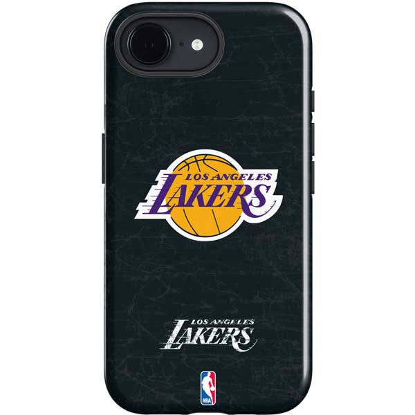 NBA Los Angeles Lakers Black Primary Logo iPhone 16e Impact Case