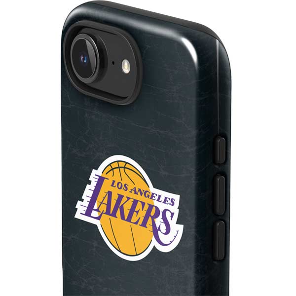 NBA Los Angeles Lakers Black Primary Logo iPhone 16e Impact Case