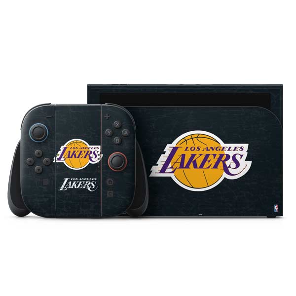 NBA Los Angeles Lakers Black Primary Logo Nintendo Skins