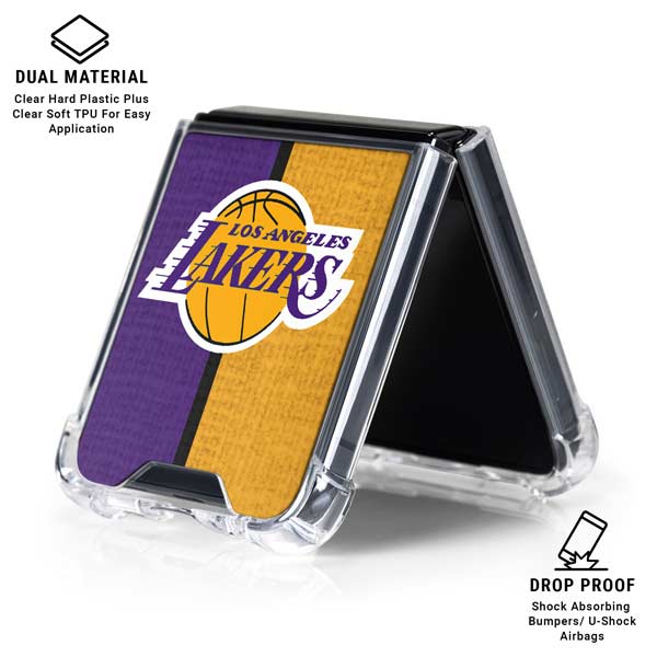 NBA Los Angeles Lakers Canvas Galaxy Z Flip7 Clear Case