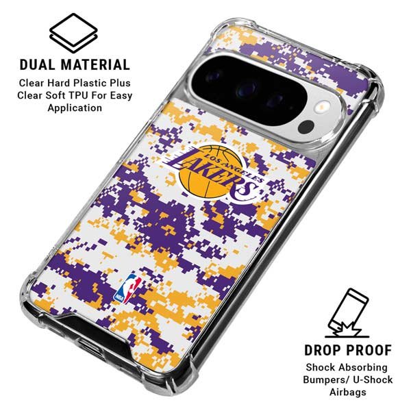 NBA Los Angeles Lakers Digi Camo Google Pixel 10 Pro Clear Case