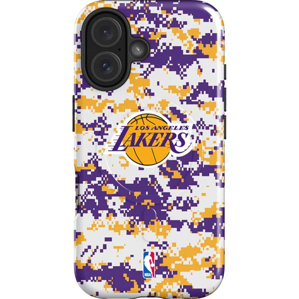 NBA Los Angeles Lakers Digi Camo iPhone 16 Magsafe Impact Case