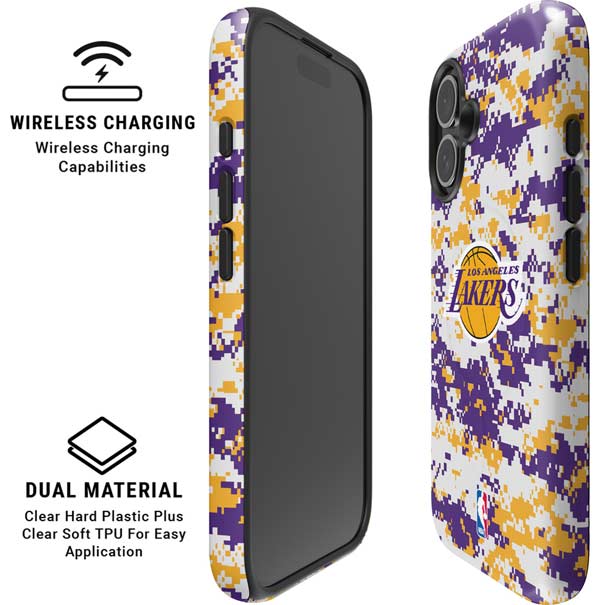 NBA Los Angeles Lakers Digi Camo iPhone 16 Magsafe Impact Case