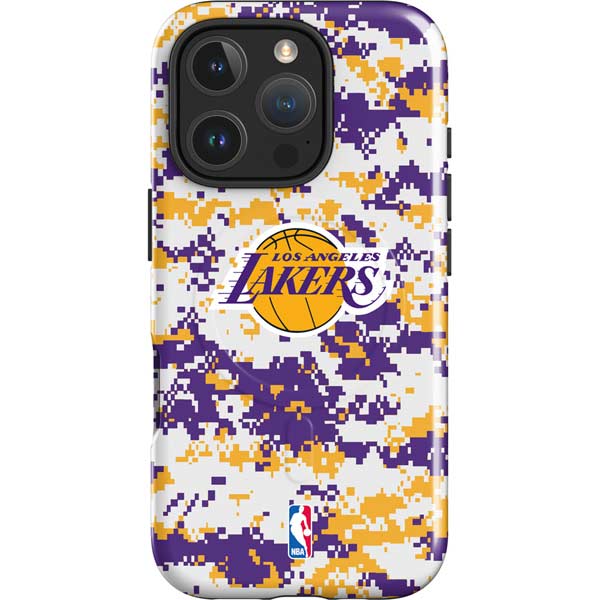 NBA Los Angeles Lakers Digi Camo iPhone 16 Pro Magsafe Impact Case